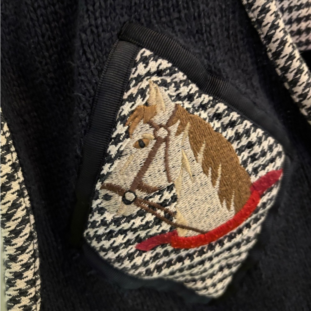 Cambridge Dry Goods Knit Vest Women’s Medium Vintage Equestrian Academia Preppy - Picture 3 of 10
